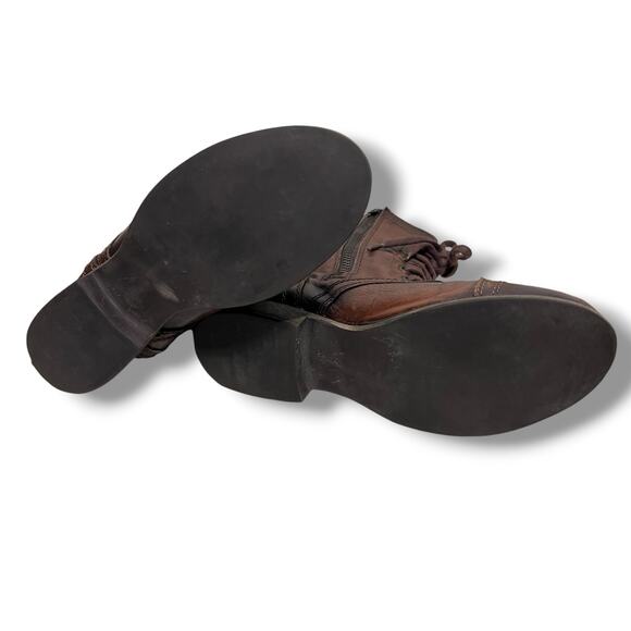 Steve Madden Troopa Combat Style Boots Size 7 Brown Lace Up Leather Military - Picture 9 of 12